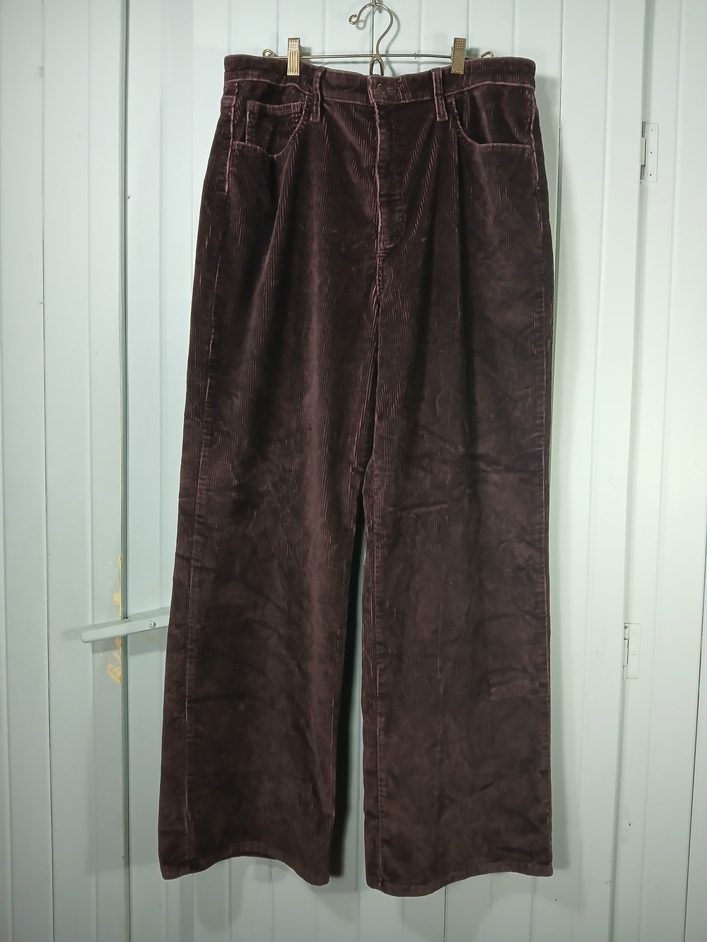 Marron Corduroy Wide-Leg Pants